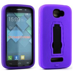 Alcatel One Touch Fierce 2 7040 Armor Hybrid Kickstand Case (Purple)